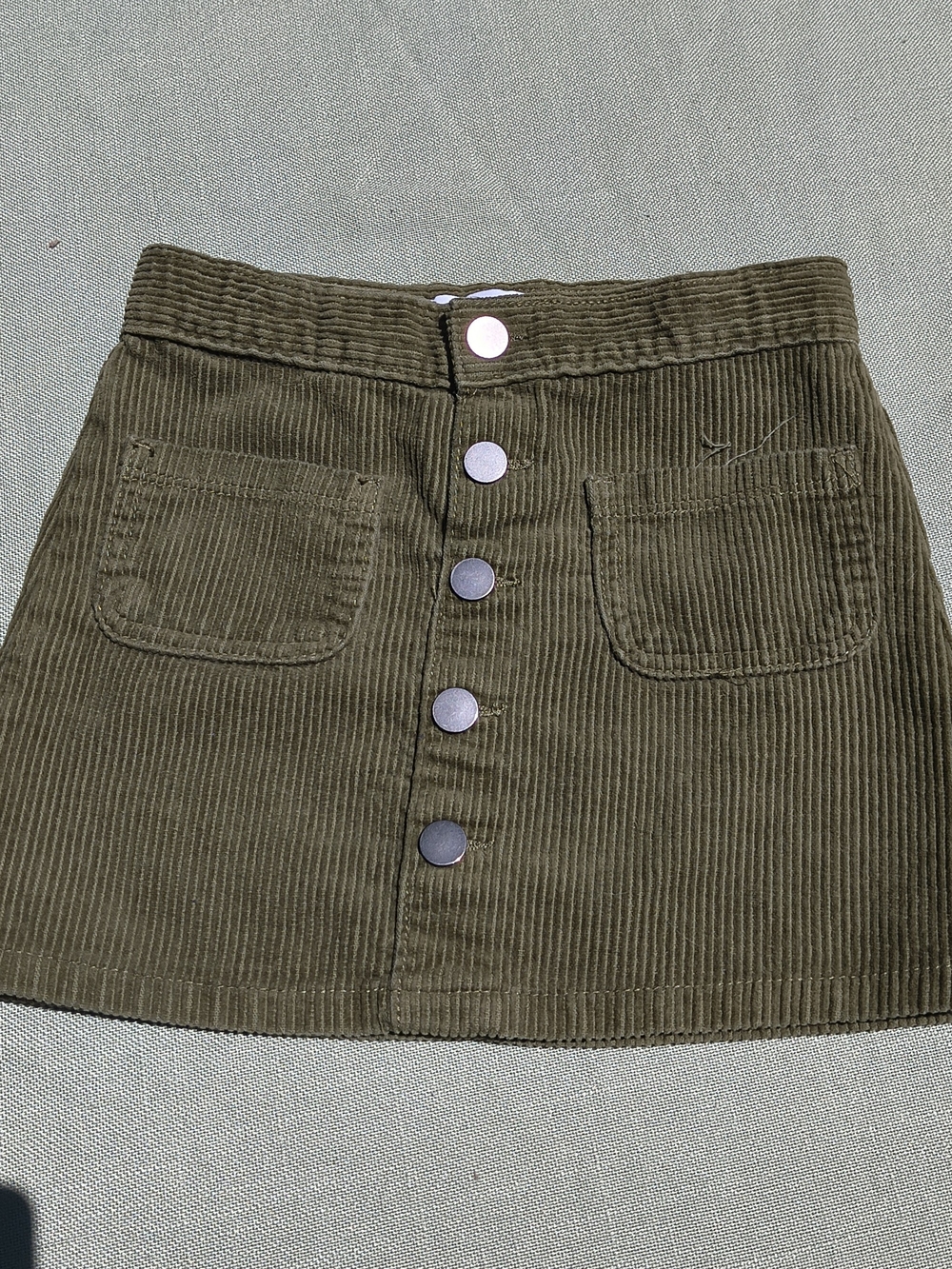 The Children's Place Olive Corduroy Button-Front Mini Skirt
